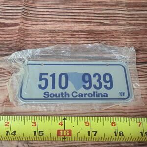 Vintage 1980s Mini bicycle license plate South Carolina sealed
